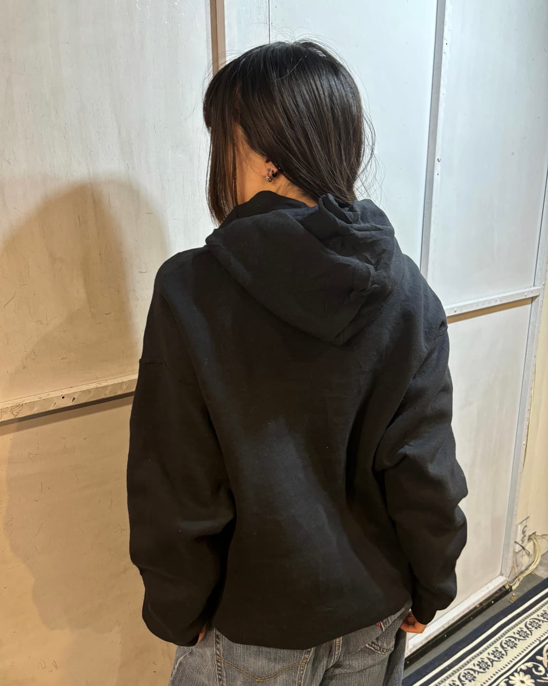 90s RUSSELL black Hoodie 상품이미지4