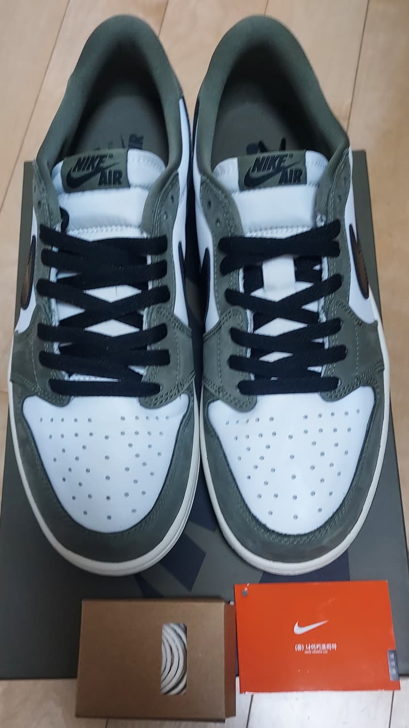 (280)나이키 조던1로우 OG 미디엄 올리브 블랙 상품이미지3