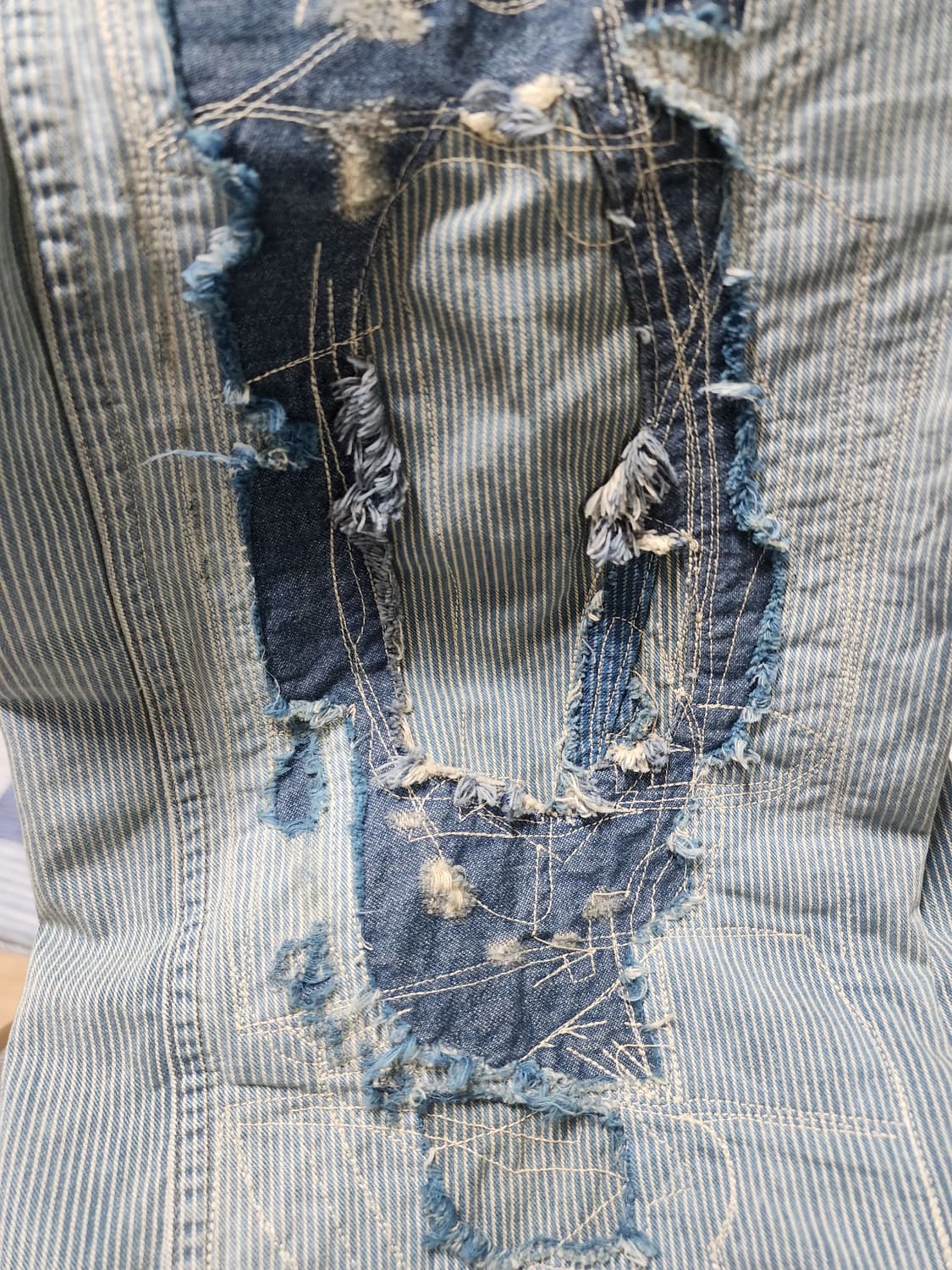 [32x32] 더블알엘(RRL) 빈티지파이브포켓 리페어 인디고 데님 상품이미지7