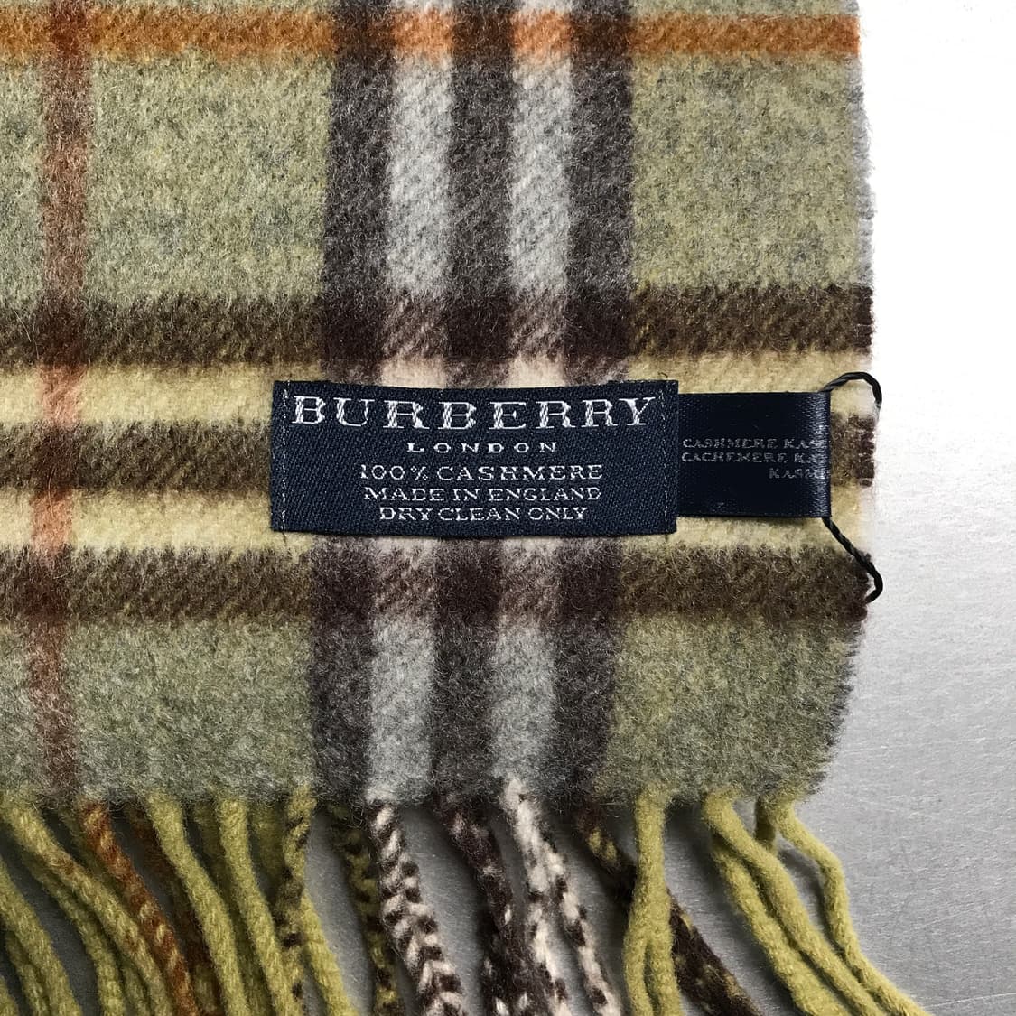 버버리 정품 캐시미어 머플러 그린 상품이미지3