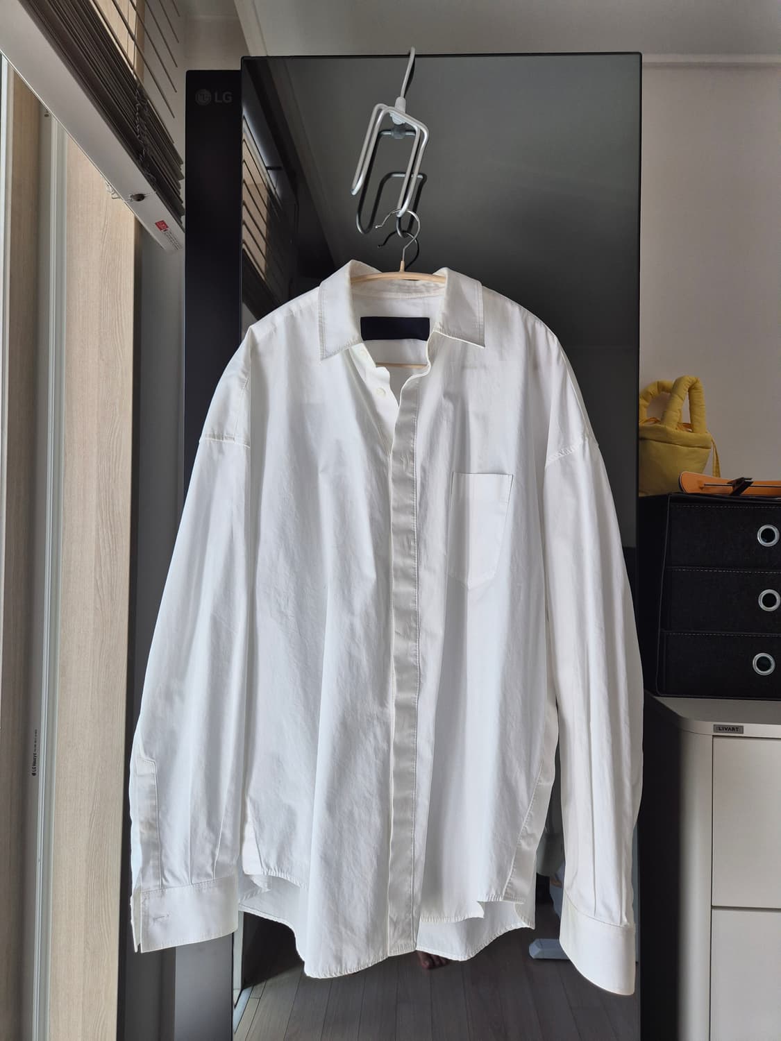 준지 화이트 셔츠 솔리드 히든 슬릿 048 상품이미지1