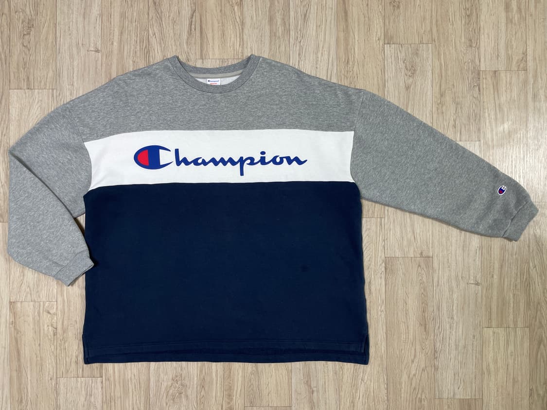 105) 80's 복각 챔피온 재팬 빅로고 절개 오버핏 맨투맨 상품이미지2