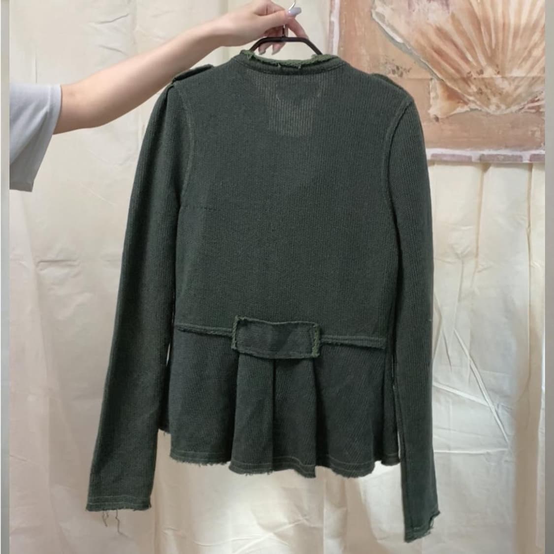 나폴레옹 딥그린 그런지 니트 자켓  상품이미지6