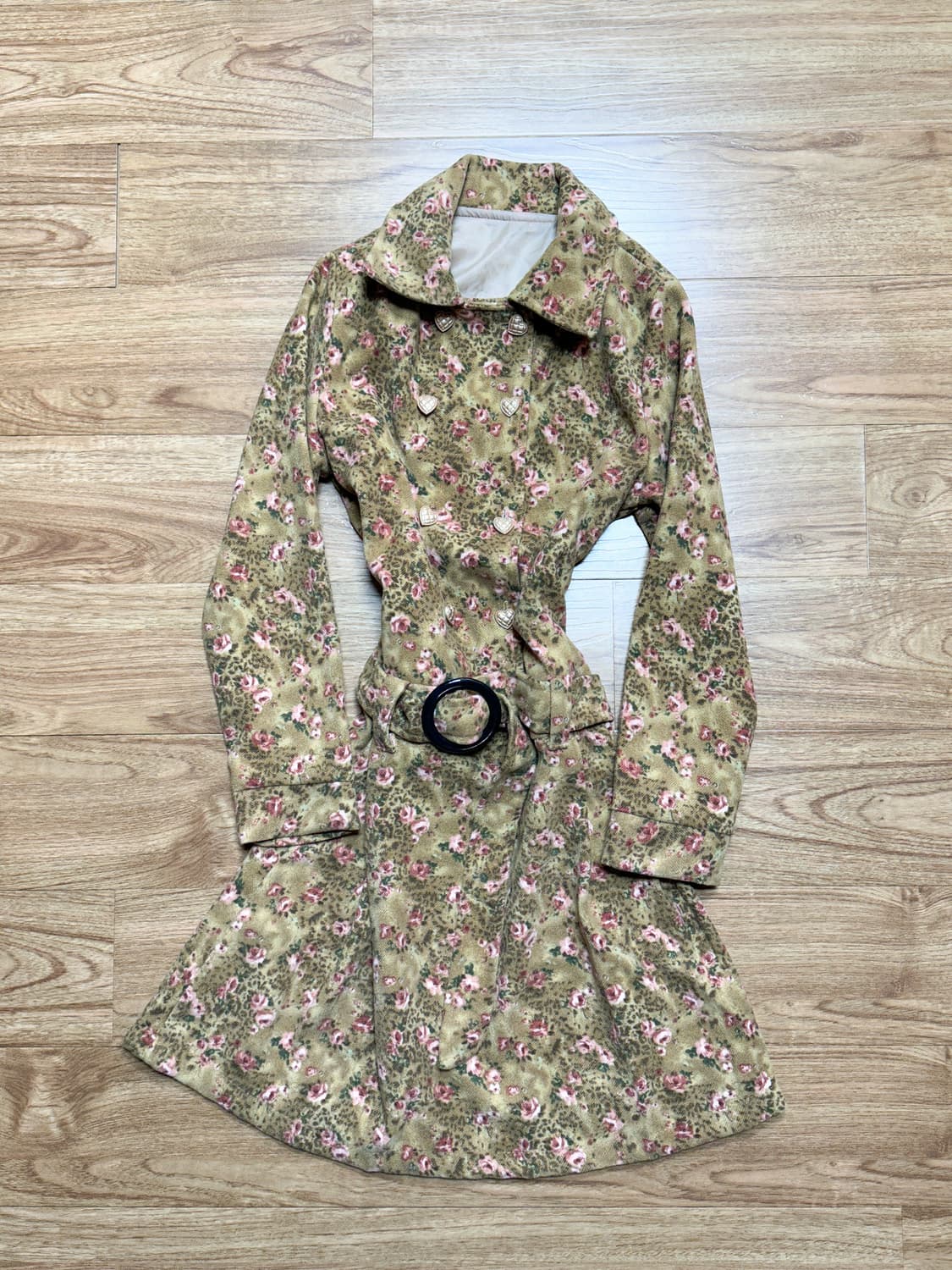 빈티지 브라운 플라워 벨트 원피스 히메갸루 로걀 라떼 리즈리사깔 모리걸 상품이미지1