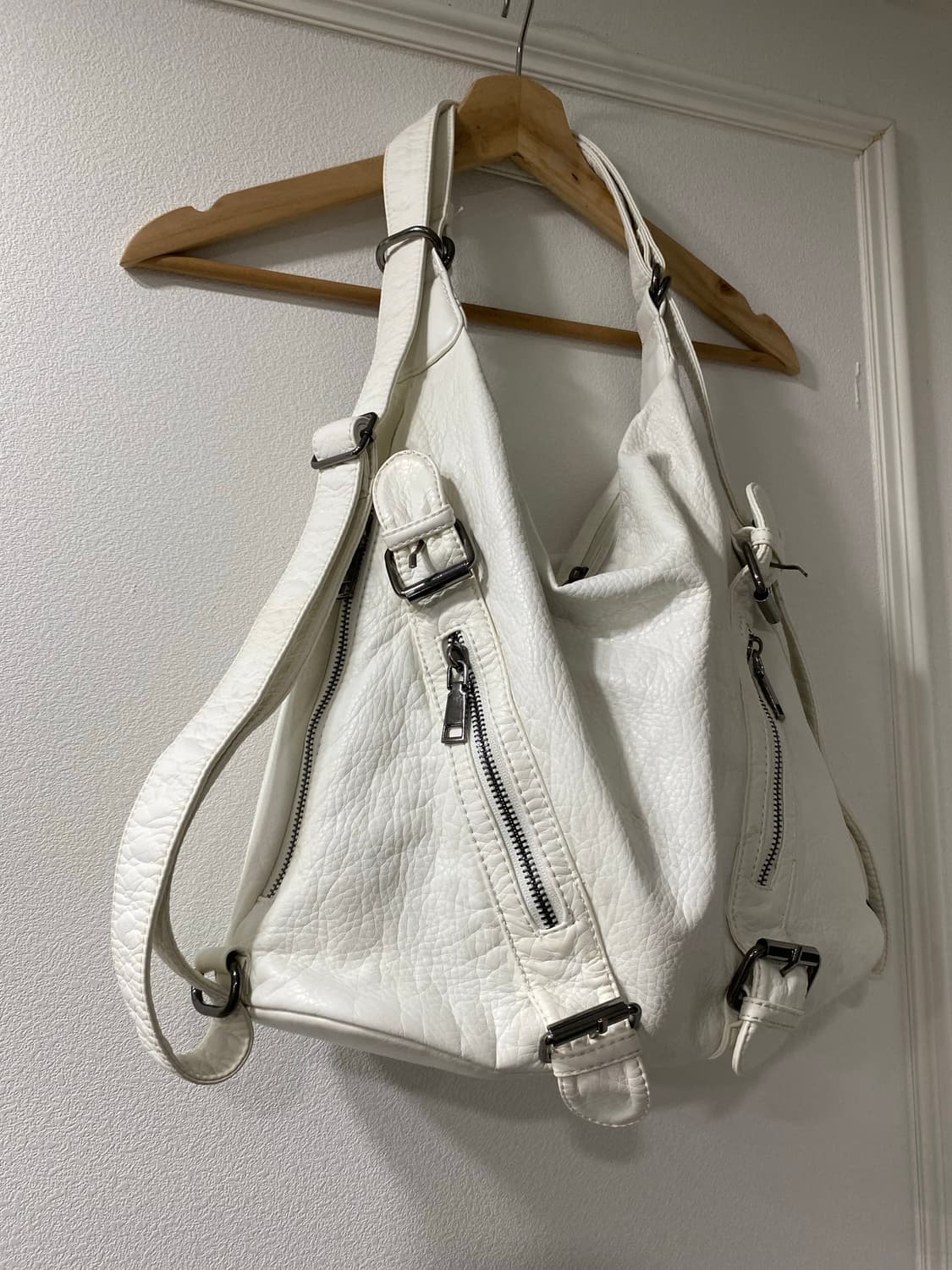 00’s Buckle&Zipper Detail White Leather  상품이미지3