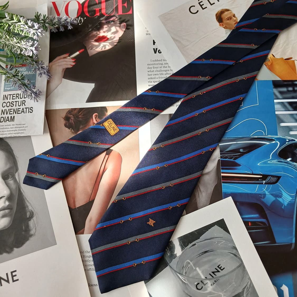 셀린느 실크 스트라이프 트리오페 넥타이 8.4cm A~B등급 A19492 상품이미지3