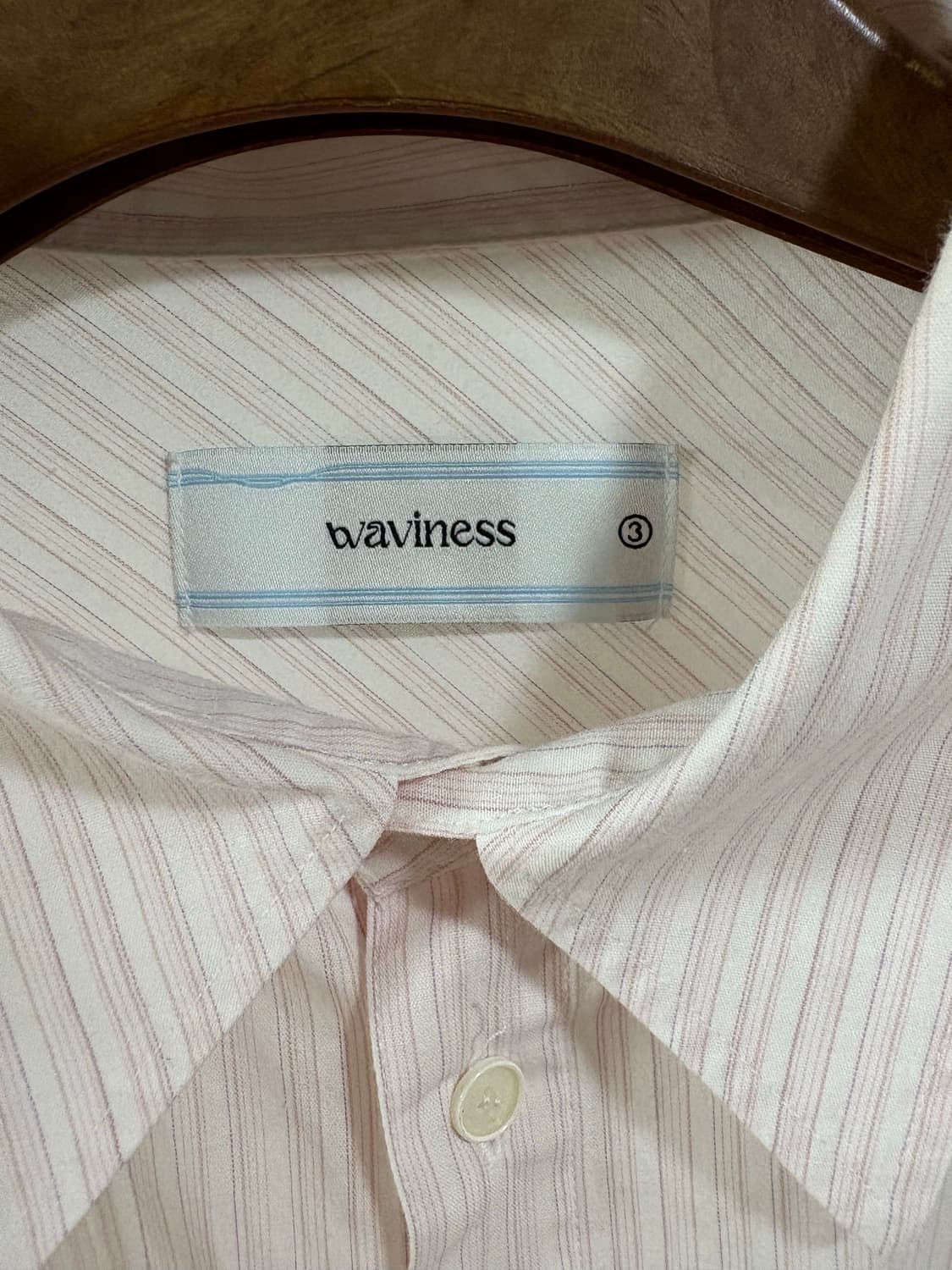 [3] WAVINESS 오리가미 스트라이프 셔츠 핑크 상품이미지4