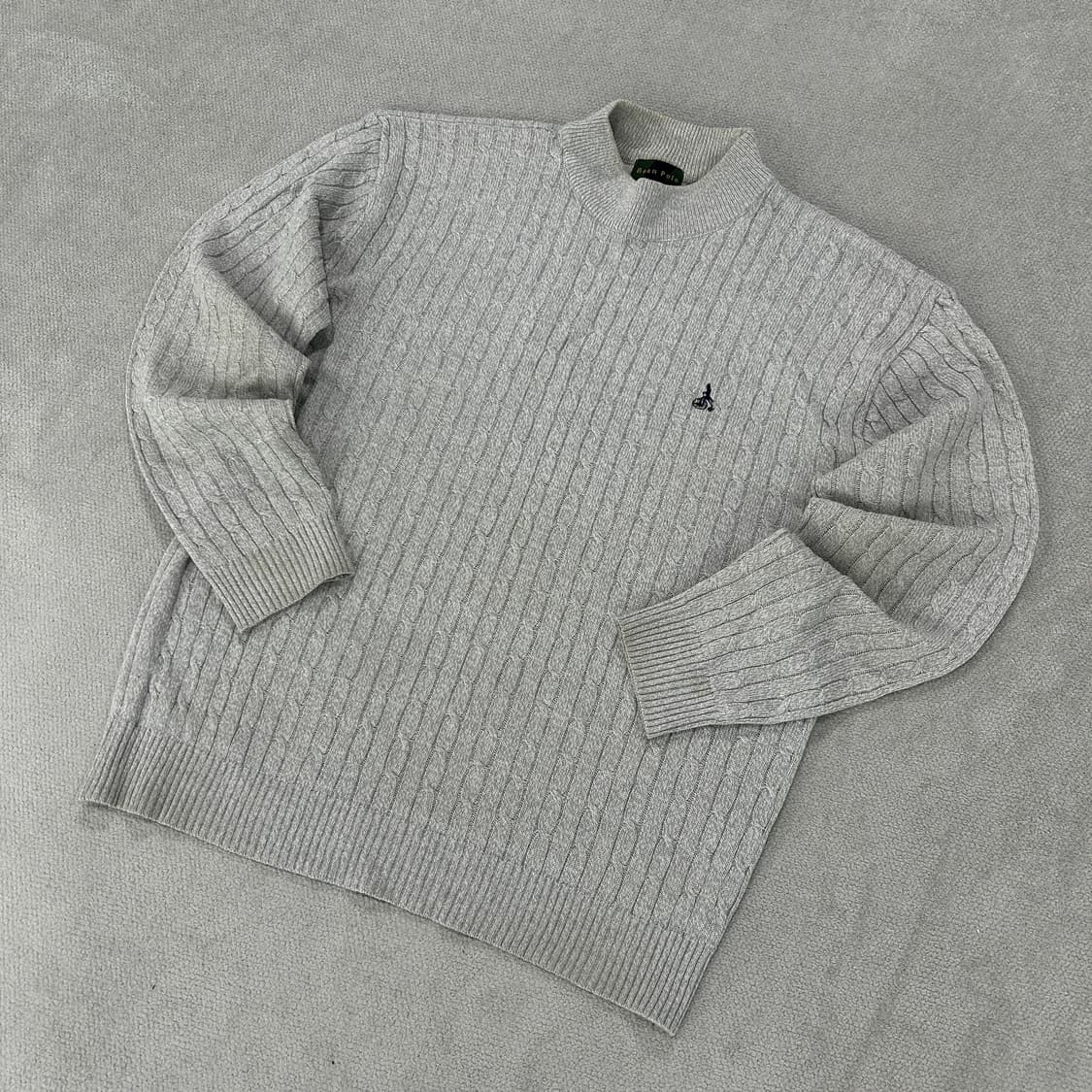 빈폴 회색 케이블 니트 스웨터 m 상품이미지1