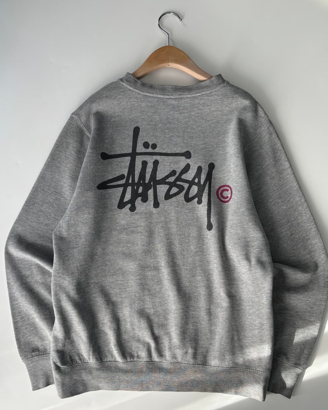 Stussy 스투시 빅스탁로고 그레이 맨투맨 상품이미지2