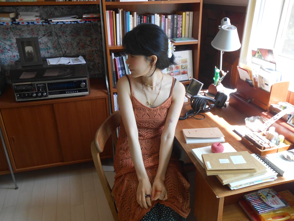 오렌지 니트 슬립 원피스 상품이미지4