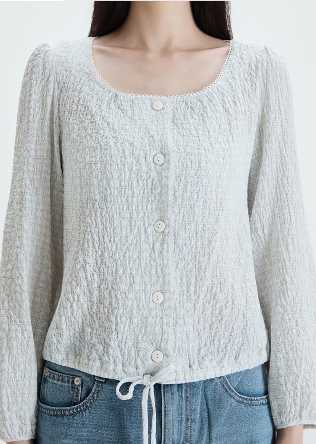 미쏘 가디건형 블라우스 상품이미지1