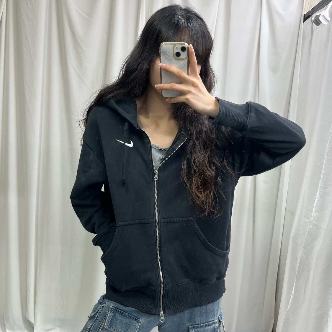 Nike black 2way hood zip-up  상품이미지2