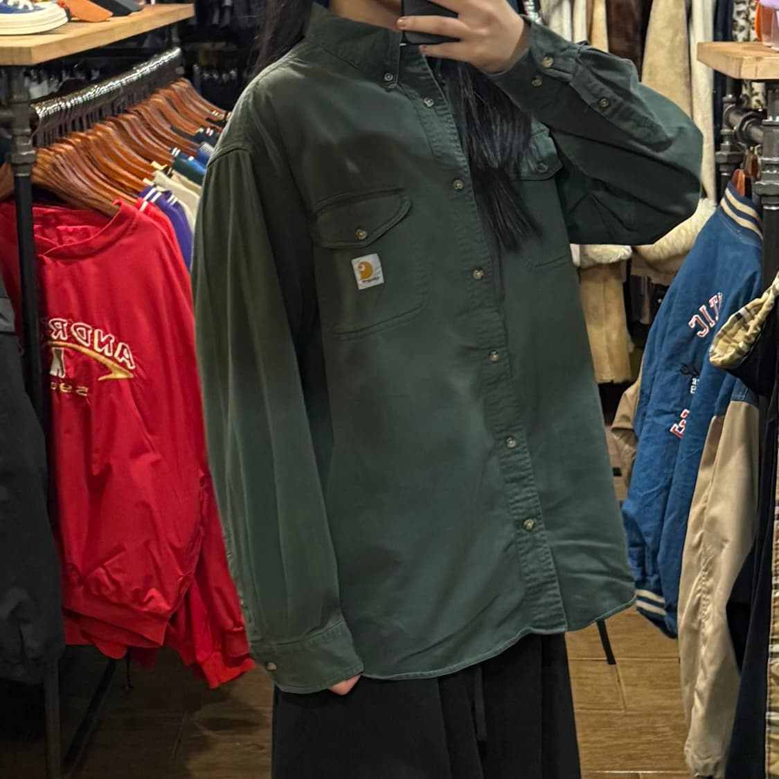 [HI] Carhartt 칼하트 투포켓 긴팔셔츠 카키 상품이미지4
