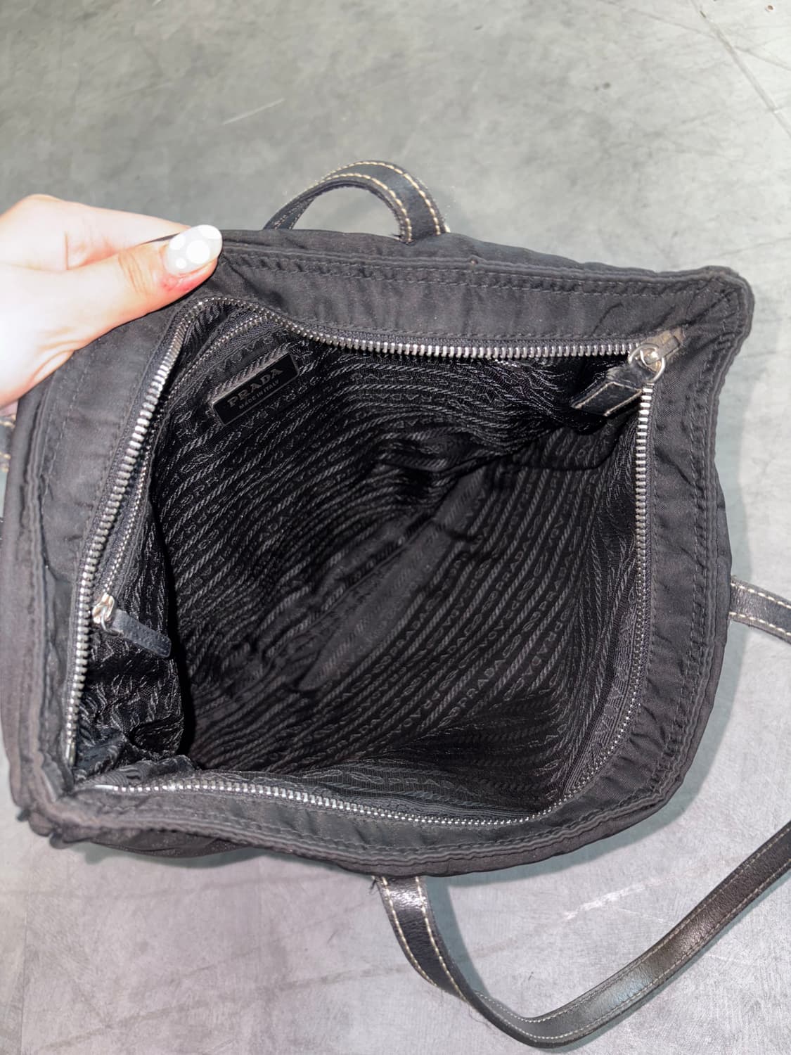 Prada 프라다 포코노 나일론 레더 토트백 상품이미지5