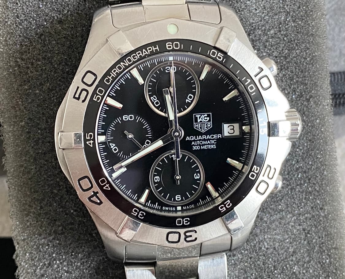 태그호이어 아쿠아레이서 크로노 CAF2110 오토메틱 41mm 블랙 상품이미지1