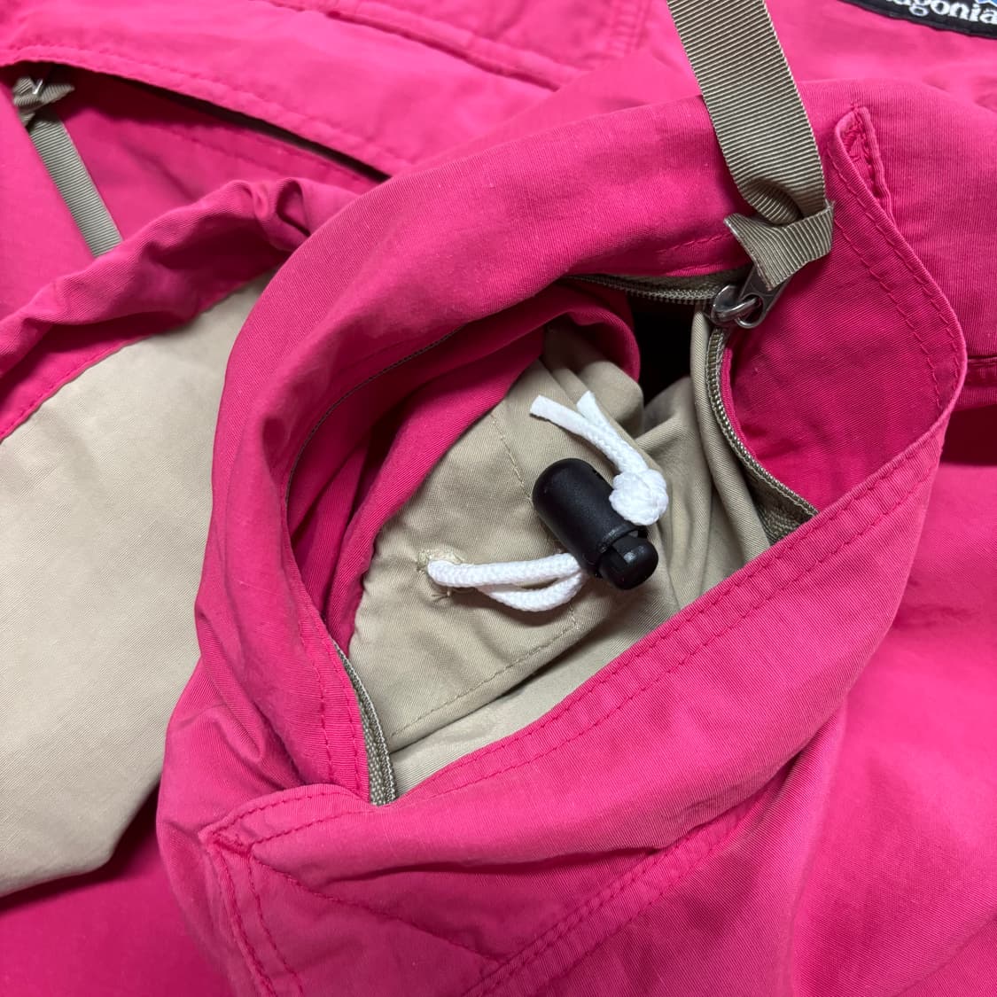 90s 파타고니아 한국제 핑크 배기스 아노락 스모크 스목 풀오버 후드 상품이미지5