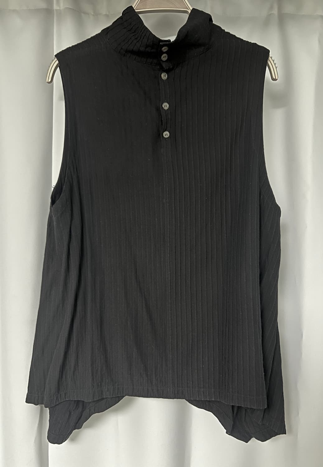 YACCO MARICARD 일본 디자이너 빈티지 핀턱 슬리브리스 상품이미지2