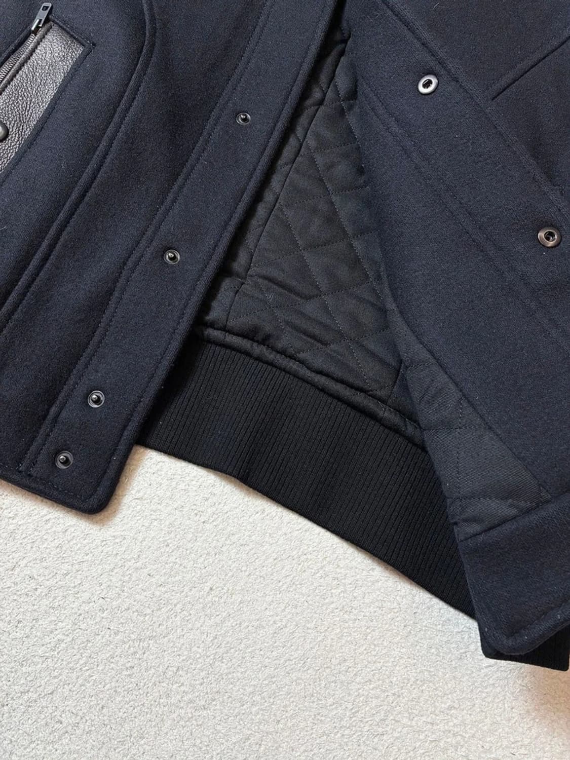 타임옴므 13FW 염소가죽 배색 울 바시티 자켓 PN7345 상품이미지6