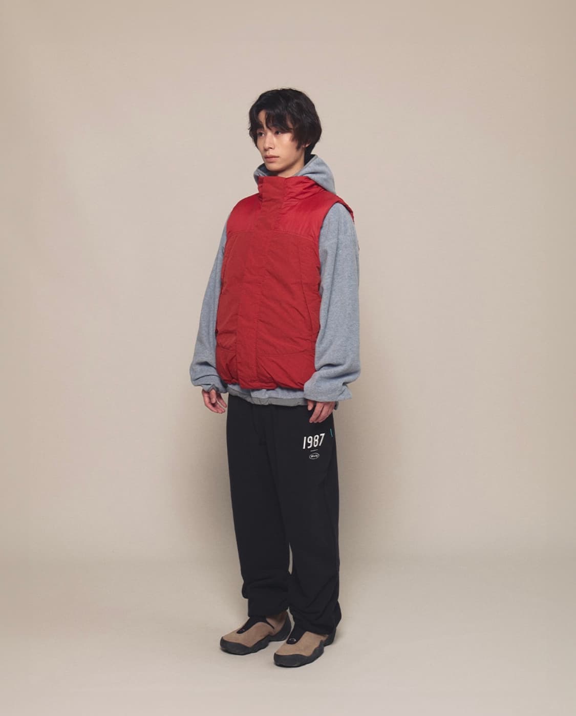 새상품(M)MMLG 피쉬테일 유틸리티 패디드 베스트 패딩조끼 레드 상품이미지2