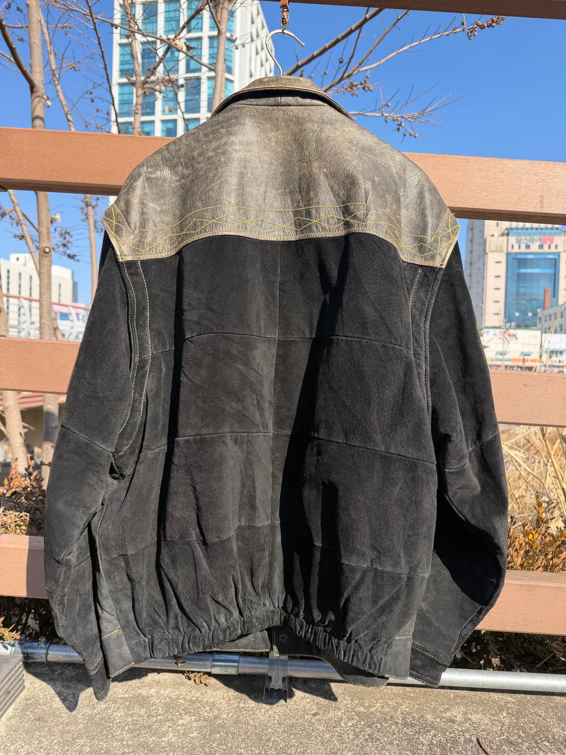 80s 90s leather jacket 웨스턴 트러커 가죽 자켓 상품이미지2