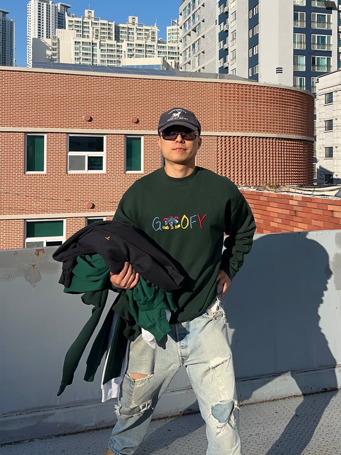 90’s Disney Goofy logo embroidery sweats 상품이미지1