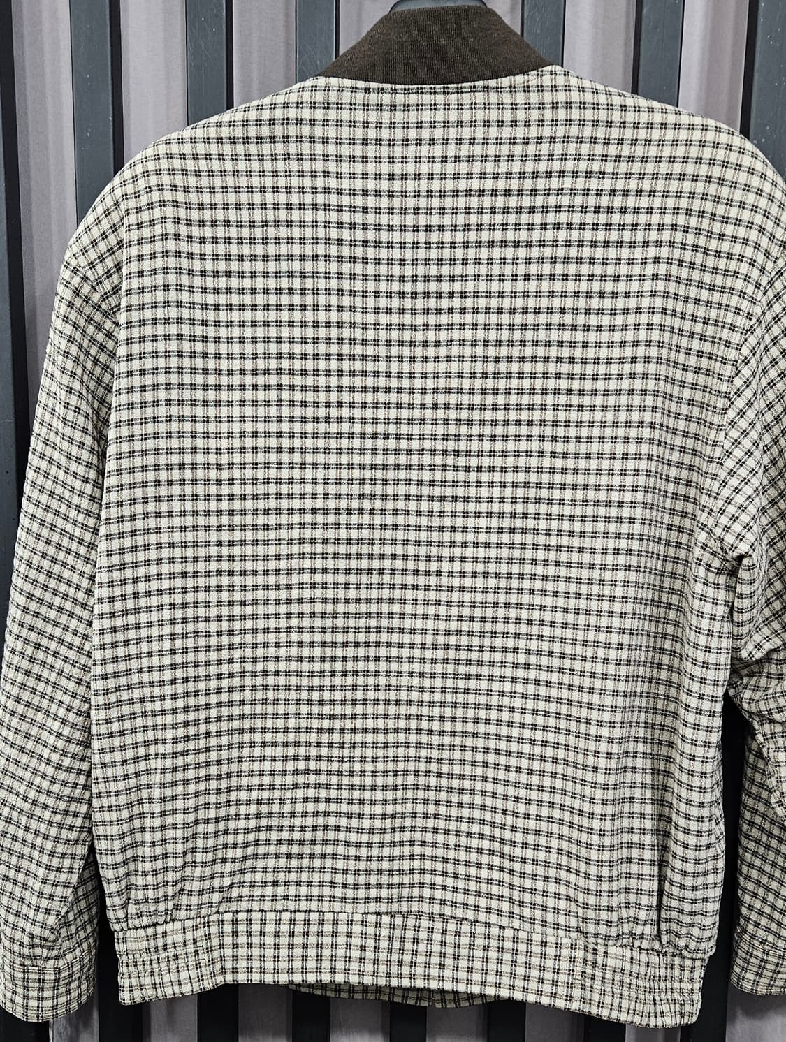 (극강컨디션)YSL 입생로랑 빈티지 체크 패턴 봄버자켓 100 상품이미지2