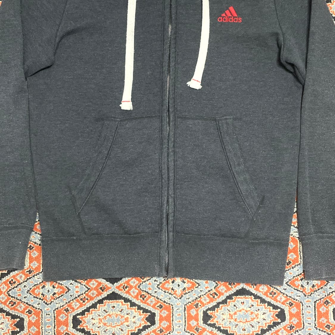 아디다스 삼각로고 차콜 기모 후드집업 남성95 상품이미지3