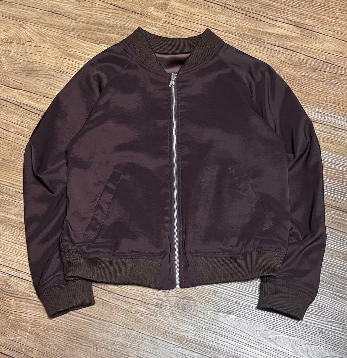 치크 다크 브라운 리버시블 봄버 자켓 상품이미지5