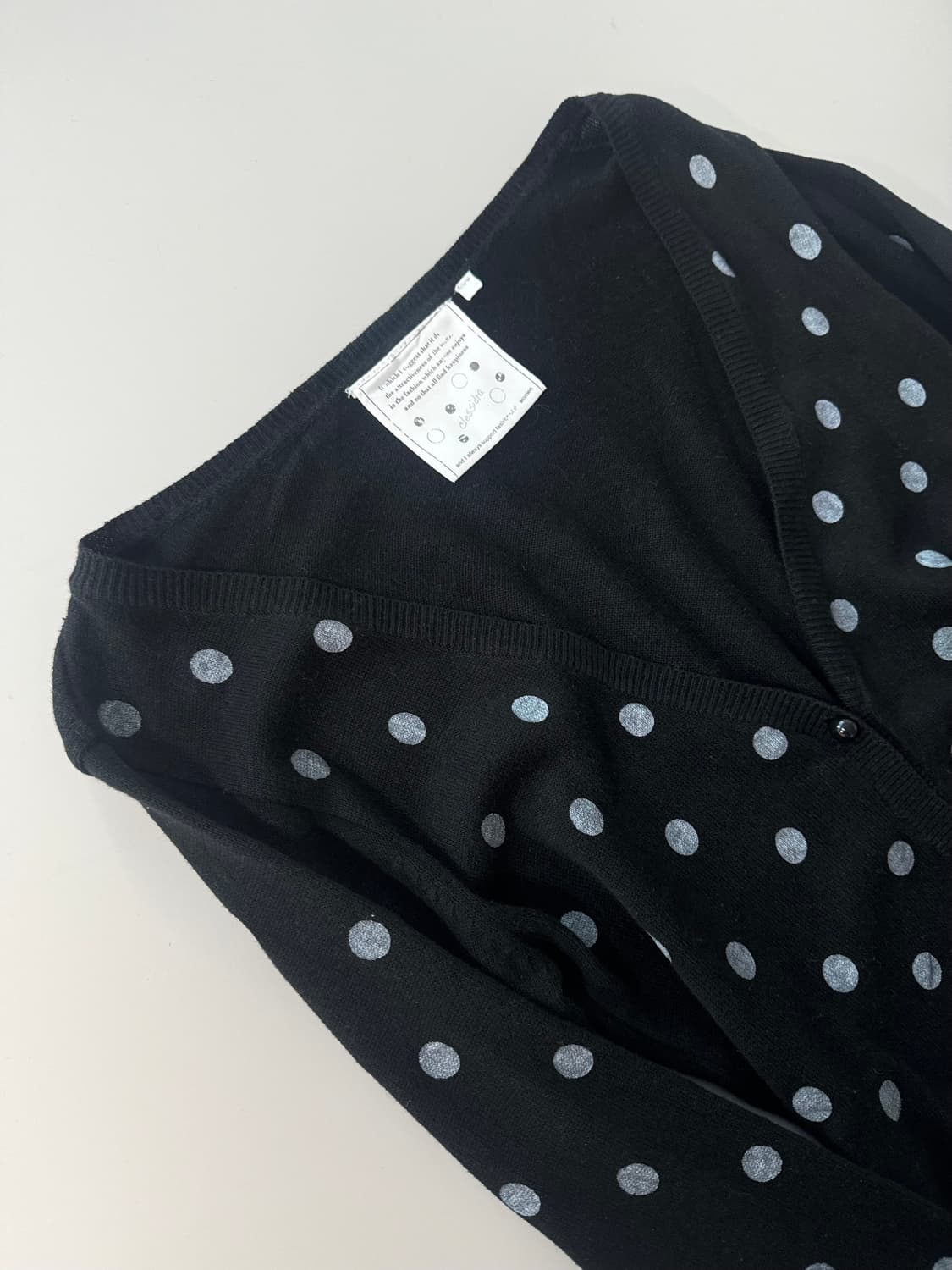 도트 패턴 버튼 롱 가디건 상품이미지2