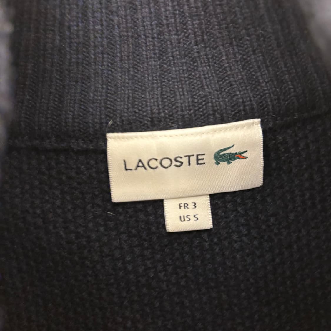 라코스테 배색 스몰로고 니트 집업 상품이미지3