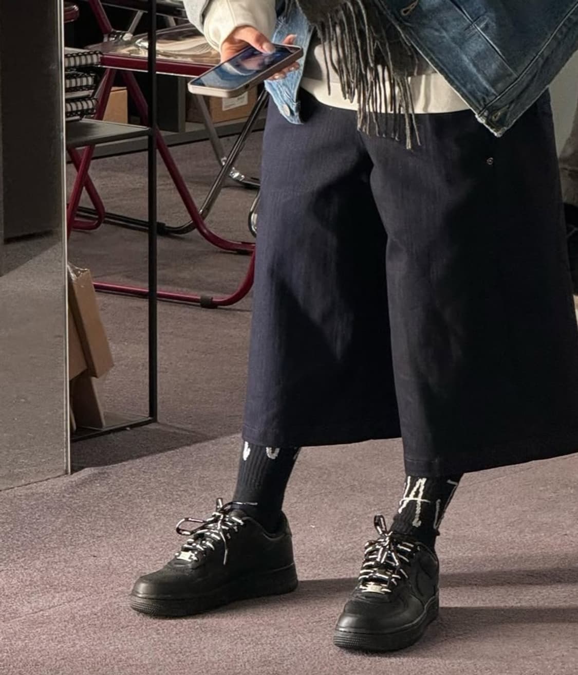 새상품) 에핑글러 오발하프데님 M 상품이미지4