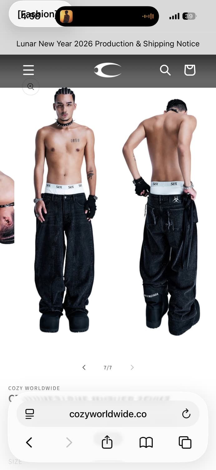 COZY WORLD WIDE (CZ RHINESTONE WASHED J) 상품이미지3