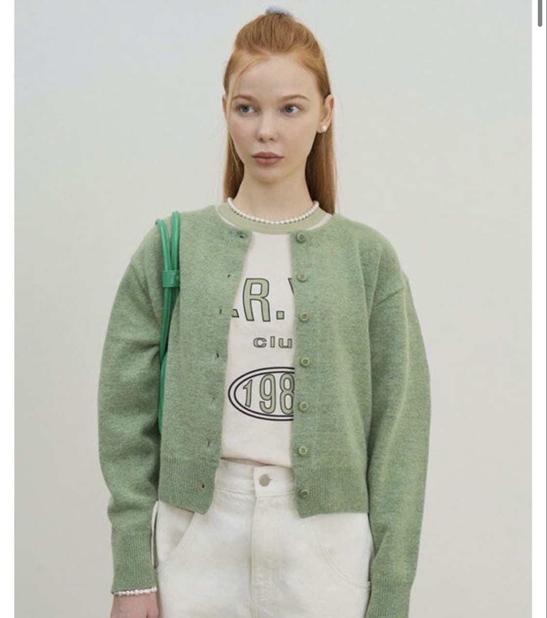 그로브 21SS GIGI GARDIGAN 그린 가디건 상품이미지1