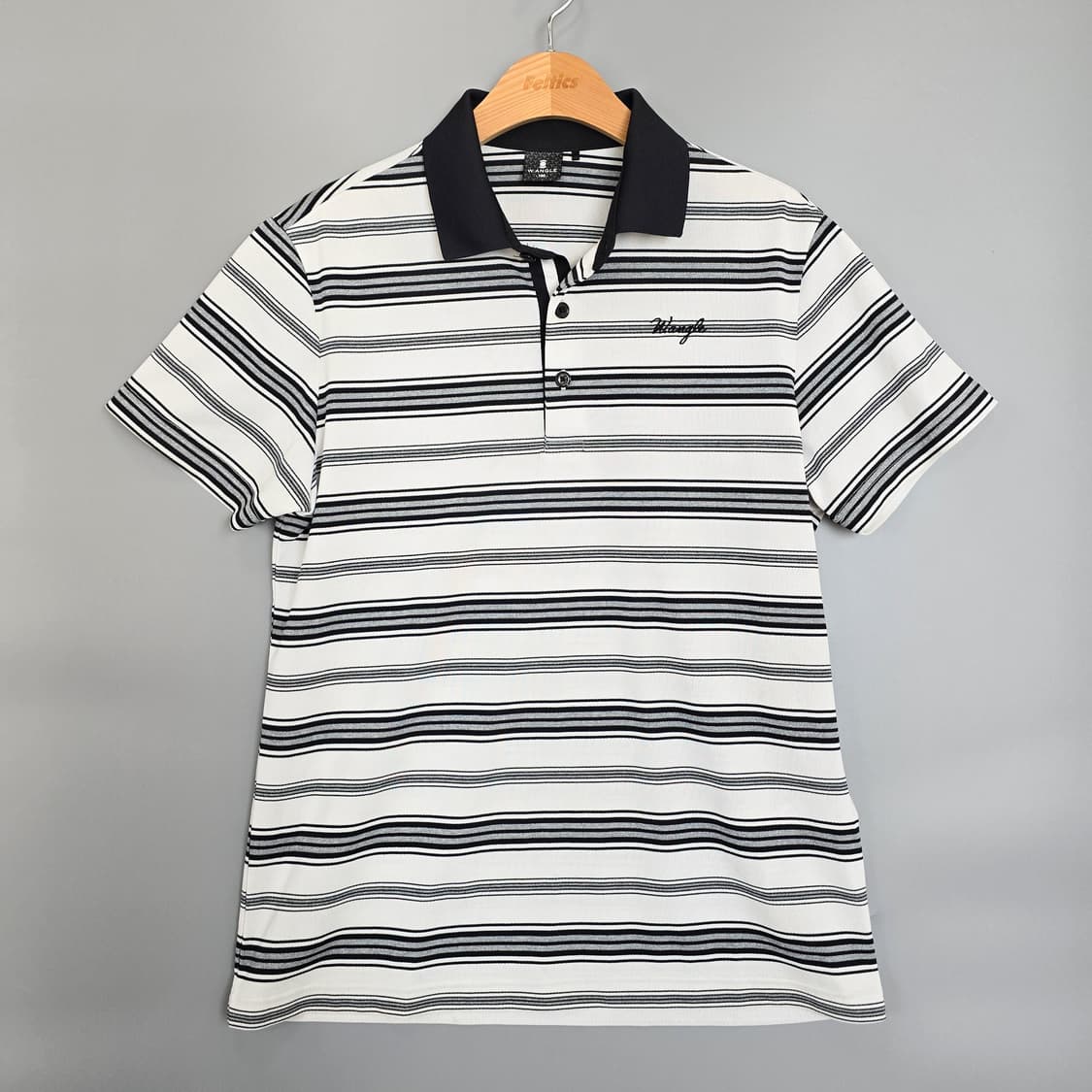 와이드앵글 W.ANGLE 스트라이프 골프 반팔 폴로티 100 상품이미지1