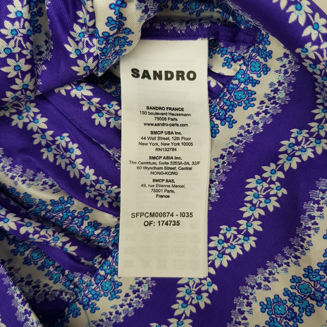 산드로 플로럴 패턴 리본 타이 블라우스 M사이즈 상품이미지7