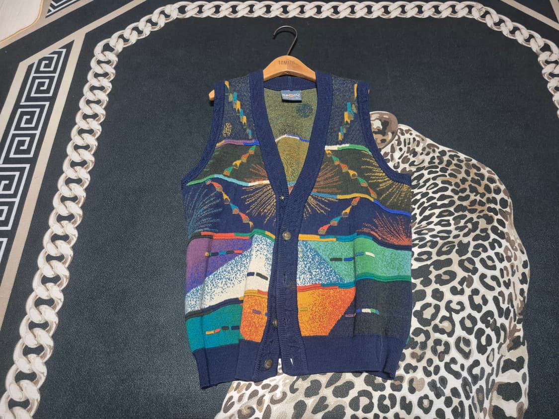 90's 게쿠 오스트레일리아 케이블 니트 베스트 XL 상품이미지1