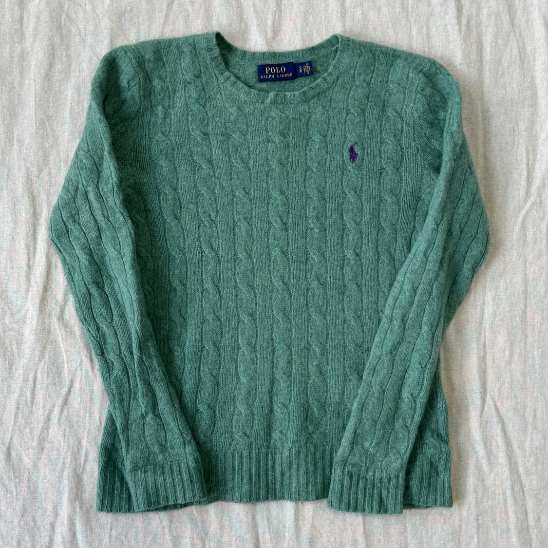 폴로랄프로렌 우먼 캐시미어 그린 케이블 니트 S 상품이미지1