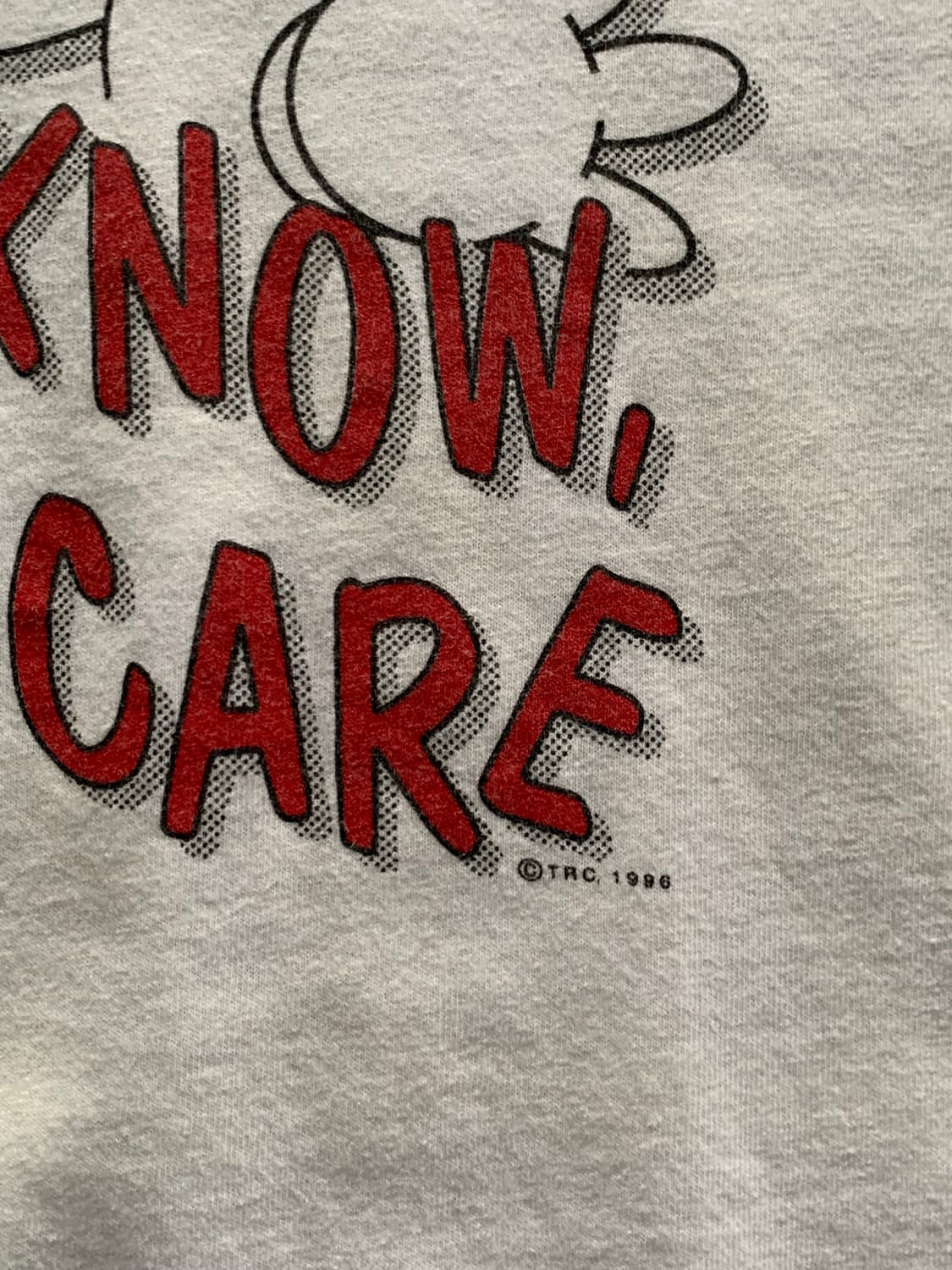 90s DON’T KNOW DON’T CARE 프린팅 티셔츠 상품이미지4