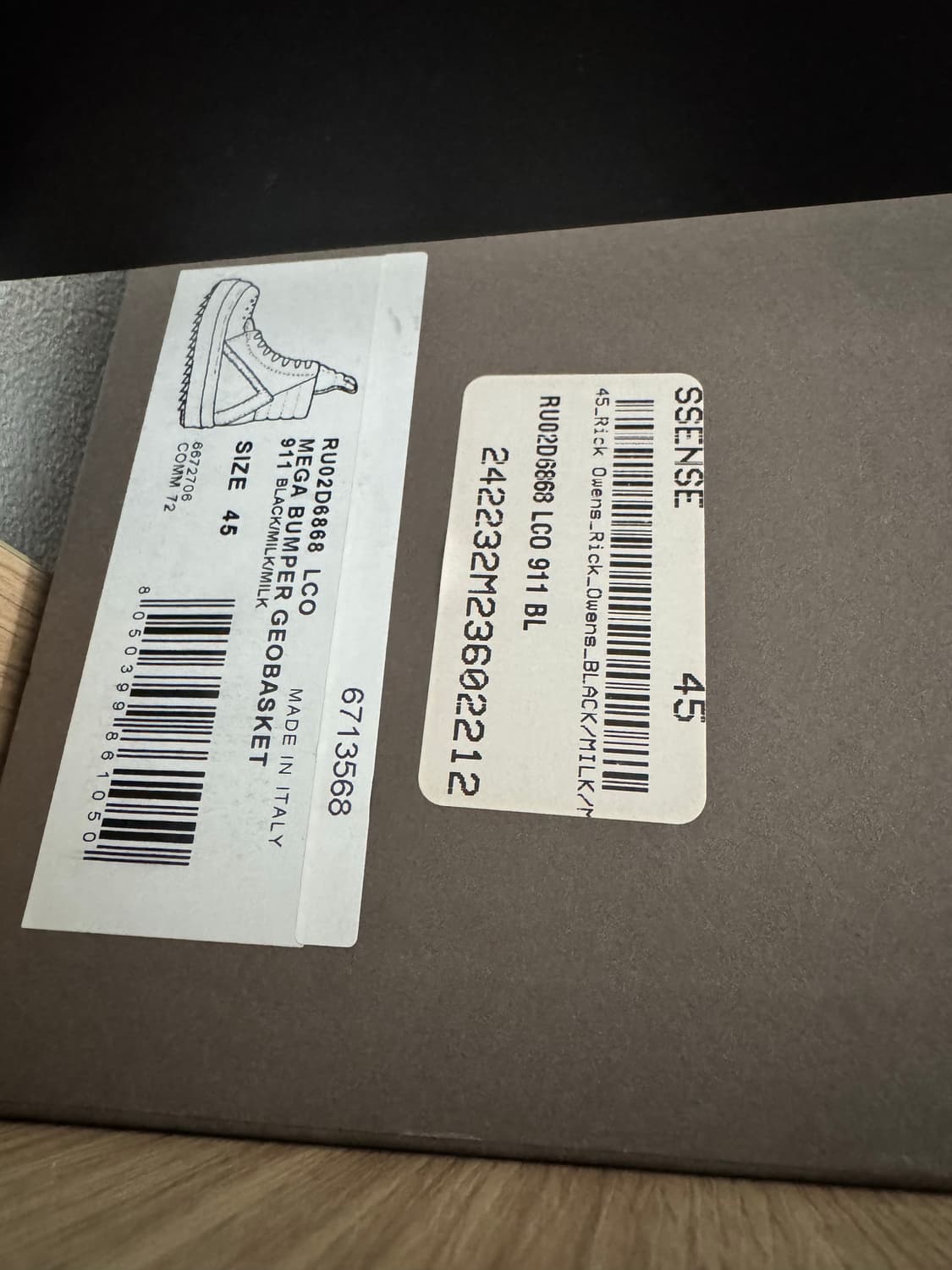 릭오웬스 메가범퍼 지오바스켓 45사이즈 상품이미지6