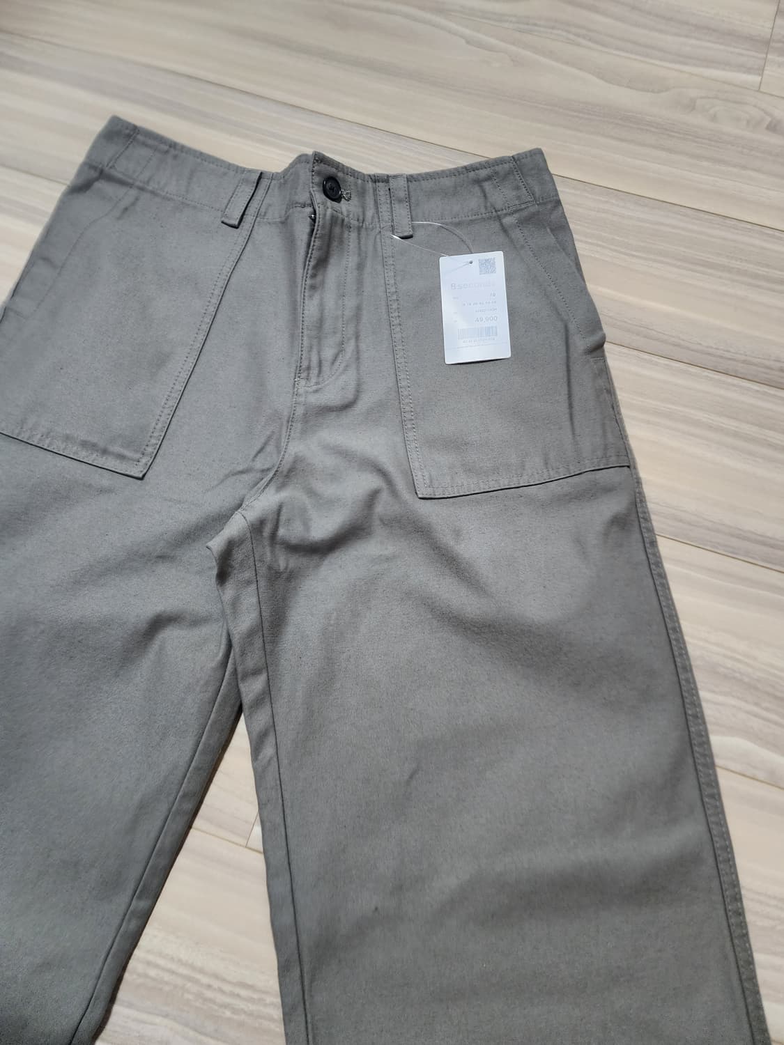 에잇세컨즈코튼퍼티그팬츠카키 상품이미지2