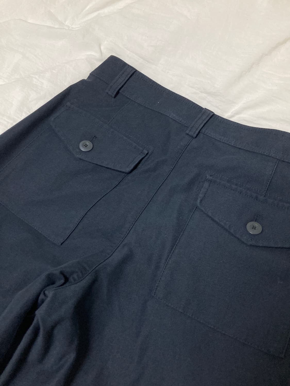 유니클로 저지배럴 레그팬츠 L 네이비 상품이미지2