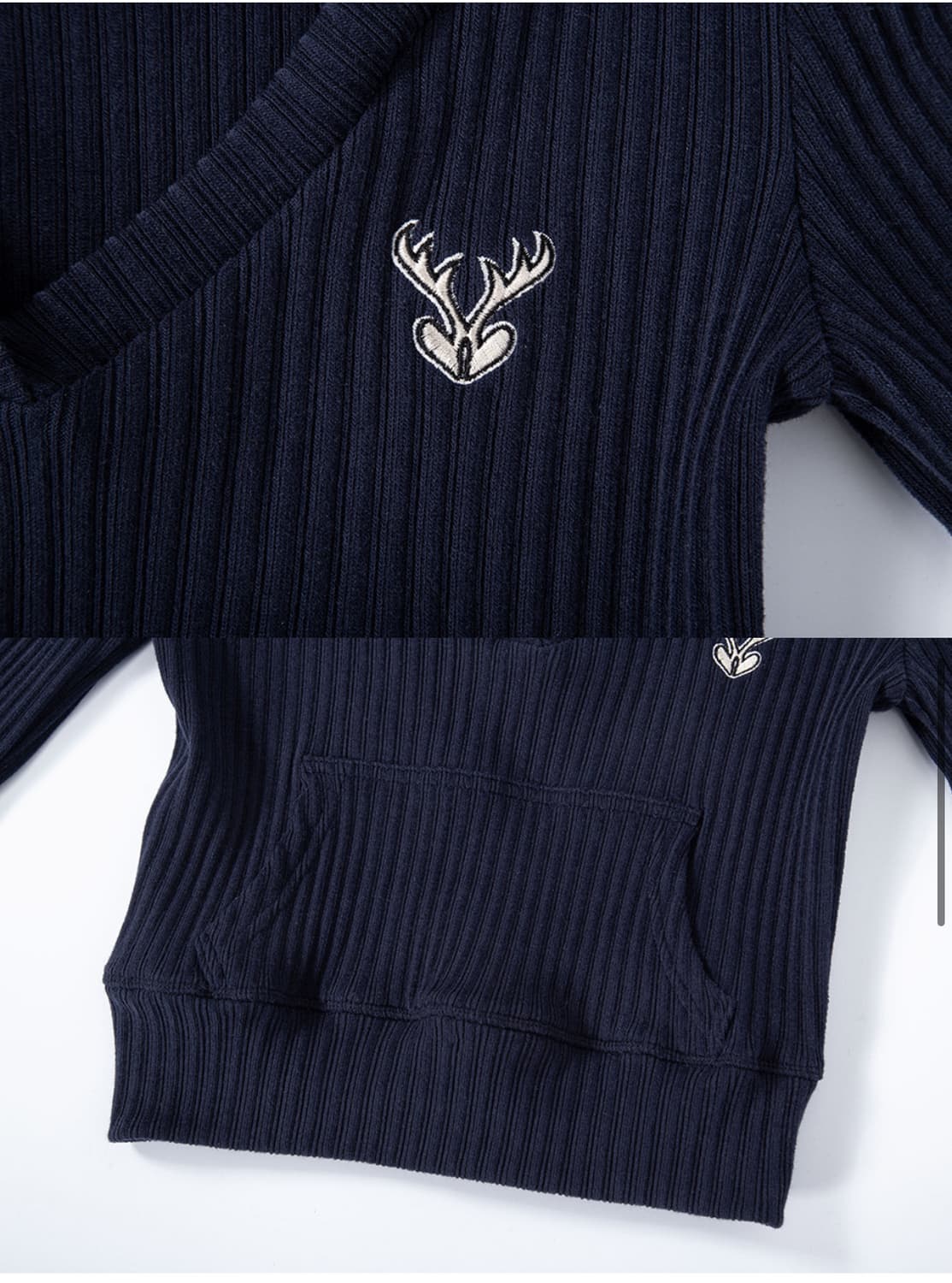 Deer Ribbed 크롭 후디 상품이미지9