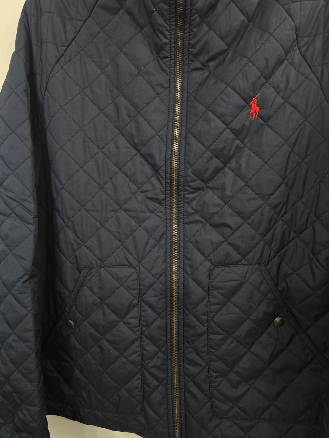 폴로 랄프로렌 네이비 퀼팅 경량 패딩 M 상품이미지3