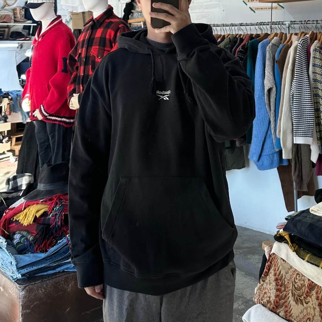 (착용컷) Reebok 후드 티셔츠 (남성용 105) 상품이미지3