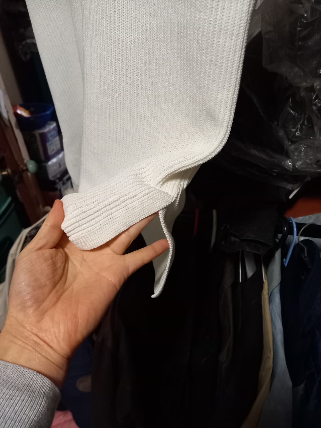 [플랙](미사용)라운드넥 니트 베스트 M사이즈 아이보리 컬러  상품이미지3