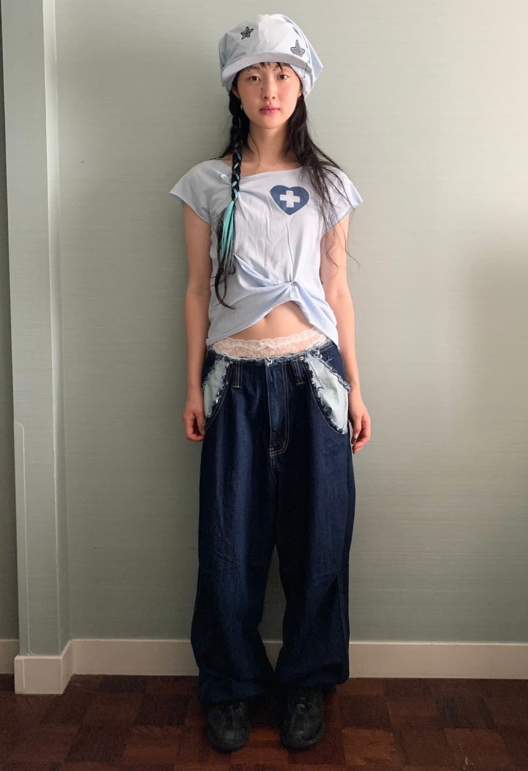 샵페어리 버튼업 하프 티셔츠 button up zodiac half T 상품이미지1