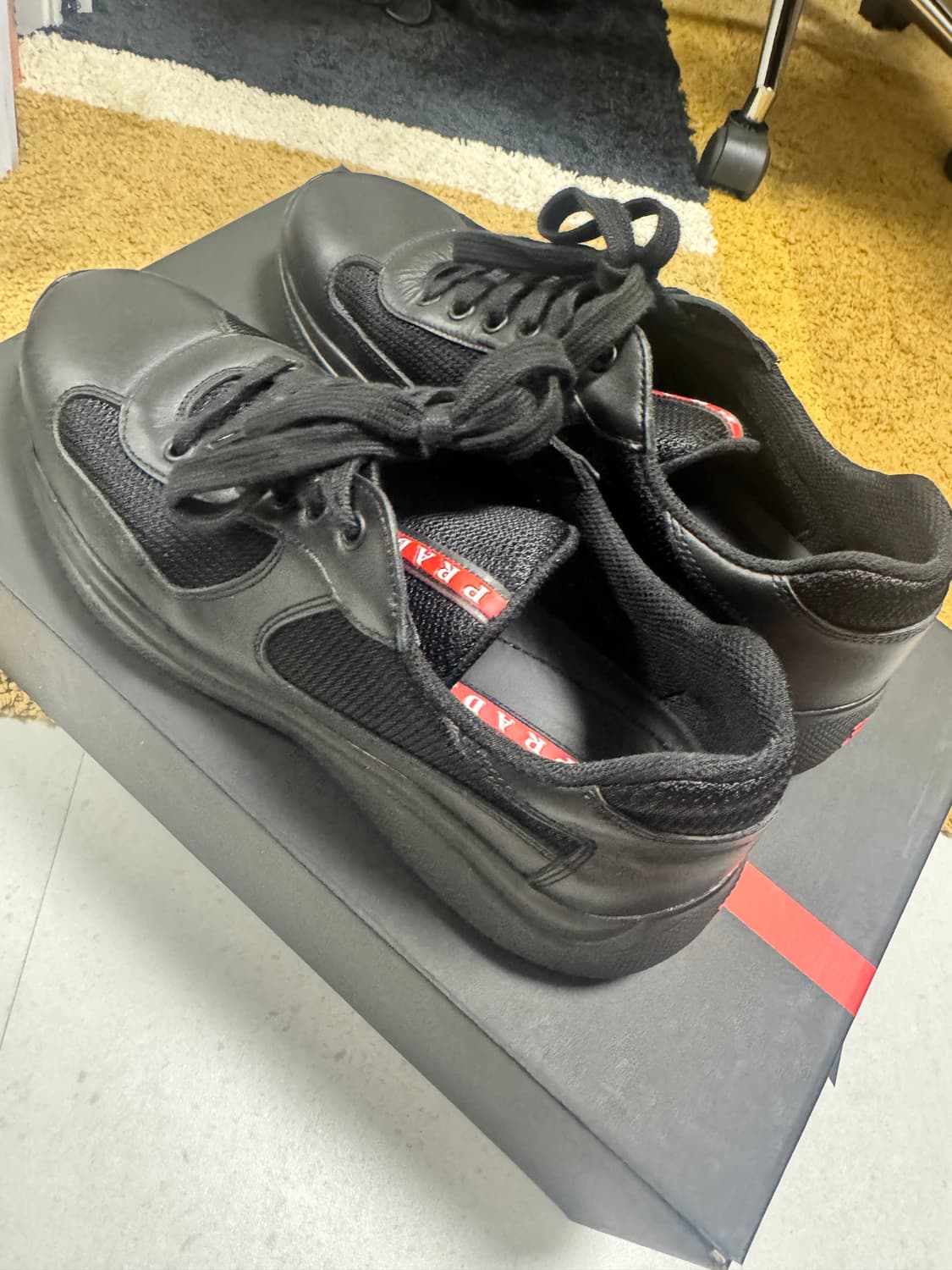 프라다 Prada  아메리카 컵 스니커즈 블랙 Size 7 상품이미지6