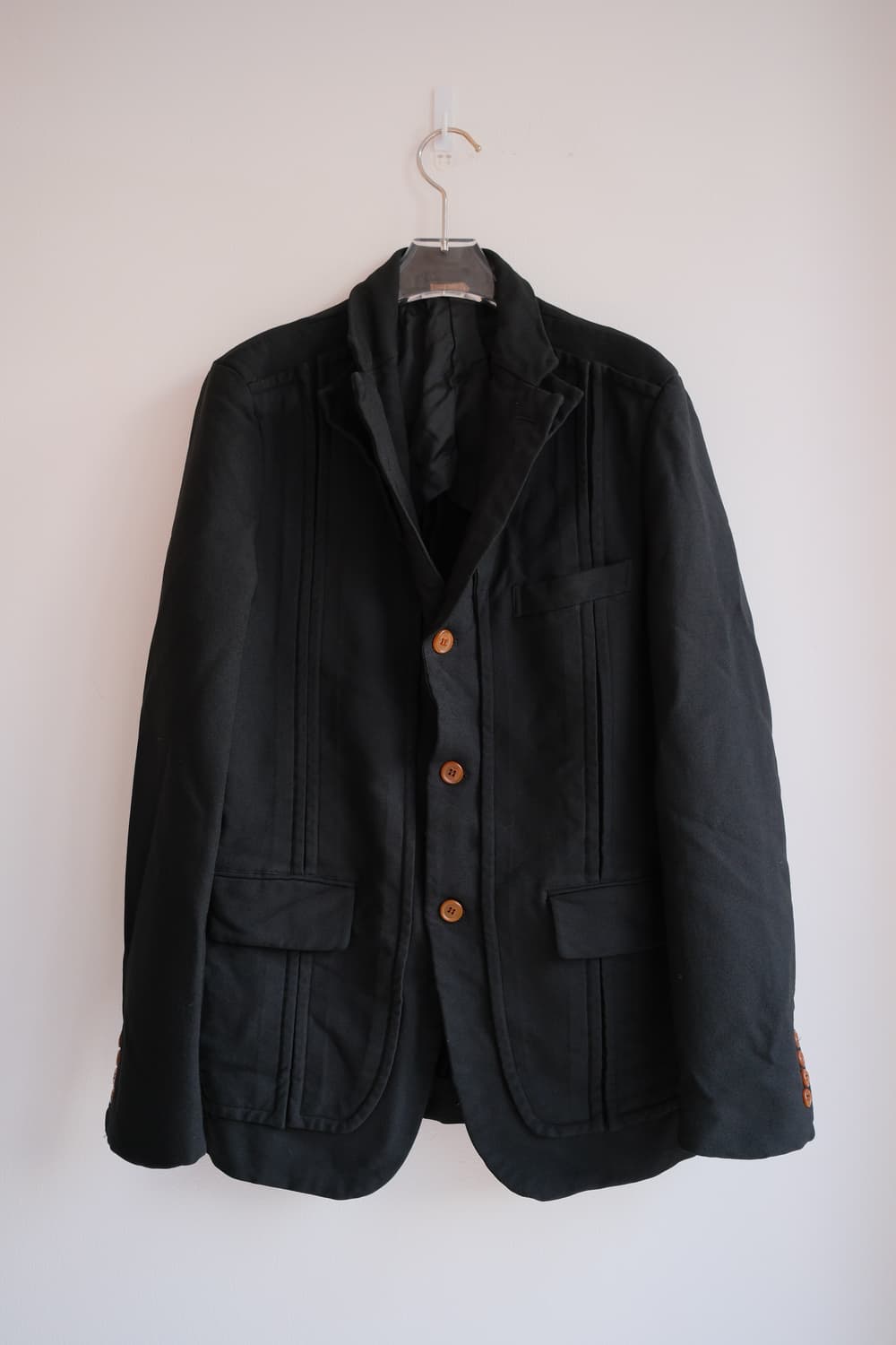 Double lapel shrunken poly tailored jack 상품이미지3