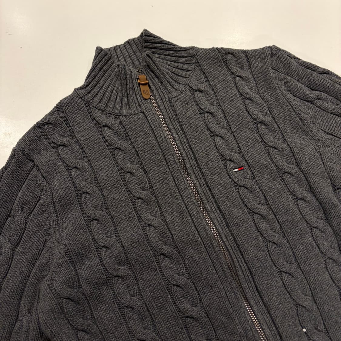 [M] 타미힐피거 케이블 니트 집업 그레이 B687 상품이미지3