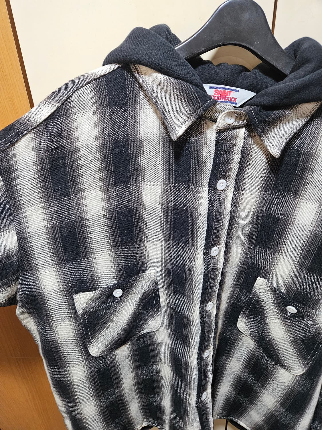 세인트미카엘 플란넬 셔츠 후드 L사이즈 상품이미지3